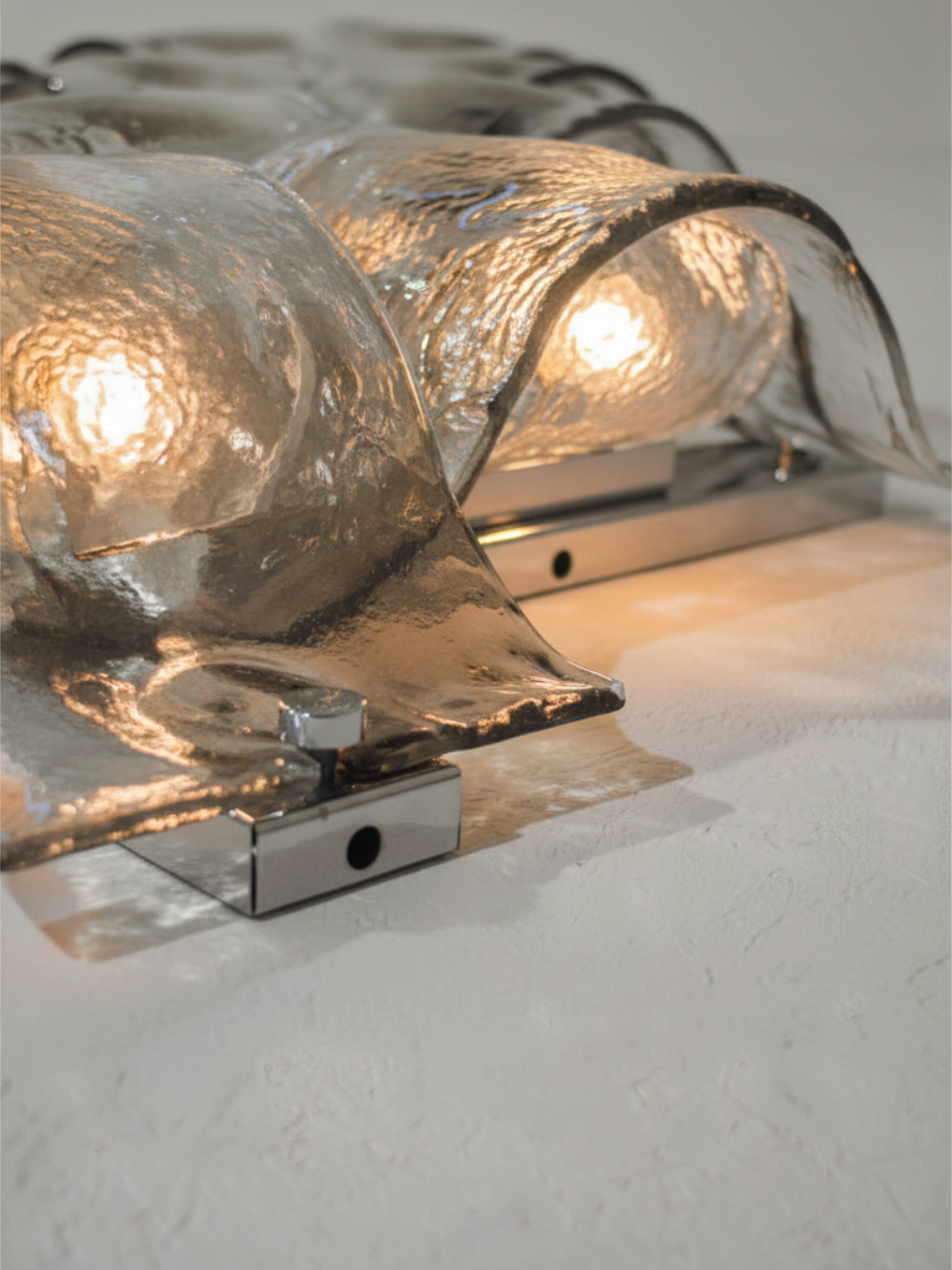 Set of 8 composable LP26 wall lamps by Carlo Nason for Mazzega-  Italy 1970