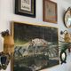 Pair of vintage wall lamps, glass paste and fringes, art deco, XXth