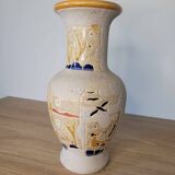 Bird stoneware vase