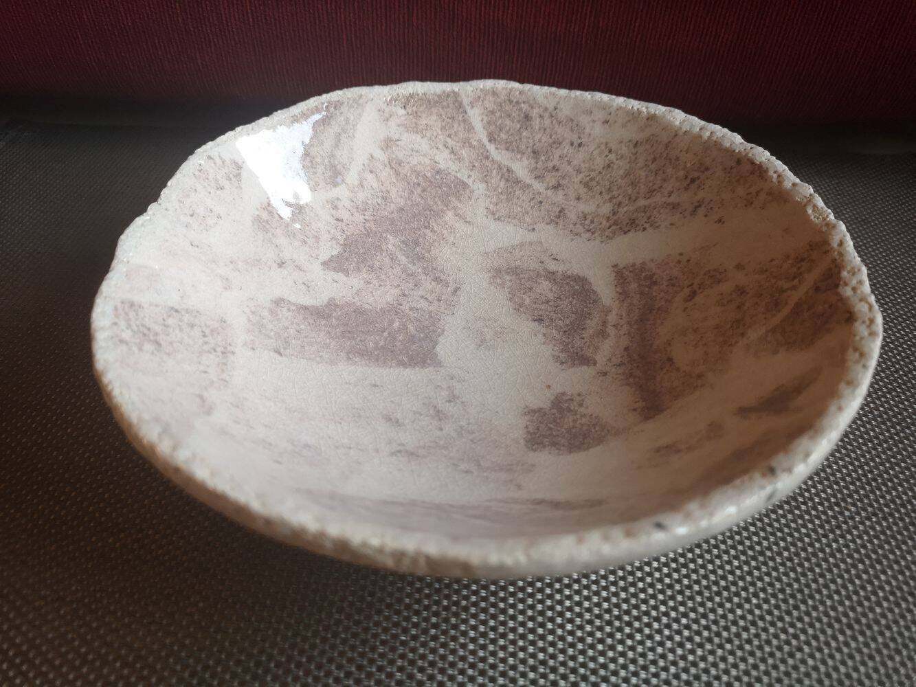 Vide-poche/coupelle vieux rose-métal recyclé-artisanal