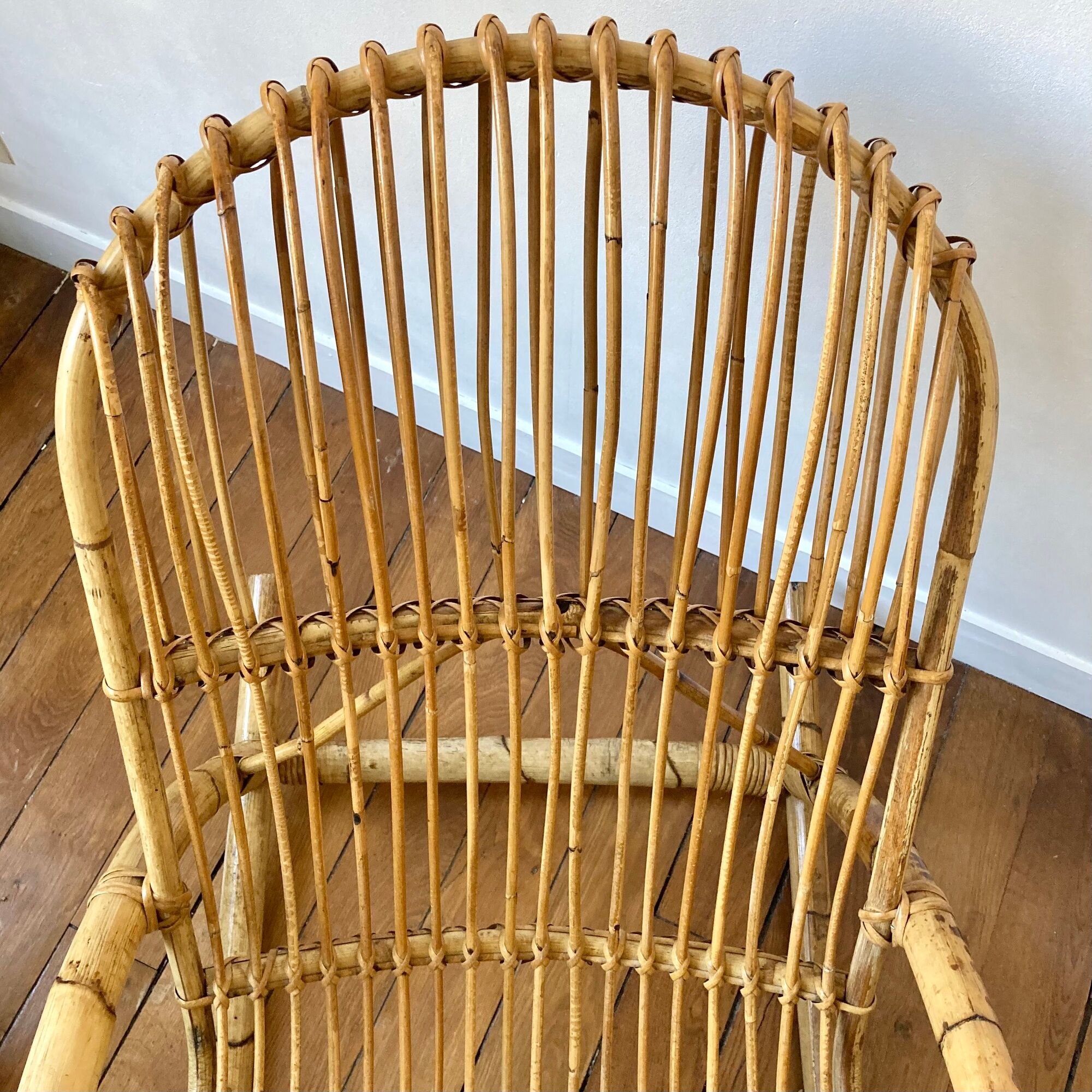 Rocking chair rattan Rohe Noordwolde 60s or rocking chair
