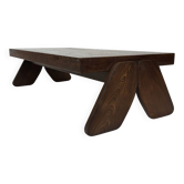 Vintage Coffee Table Wengé Brutalist Postmodern 70's Design