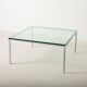 Modernist chrome and thick tempered glass coffe table, Germany, 1980s