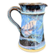 Blue foam glazed stoneware pitcher—Signed art ceramic