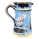 Blue foam glazed stoneware pitcher—Signed art ceramic