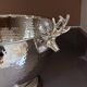Vintage Silver Plate Bowl, Ice Bucket, European Decorative Bowl in the Shape of a Deer Head
