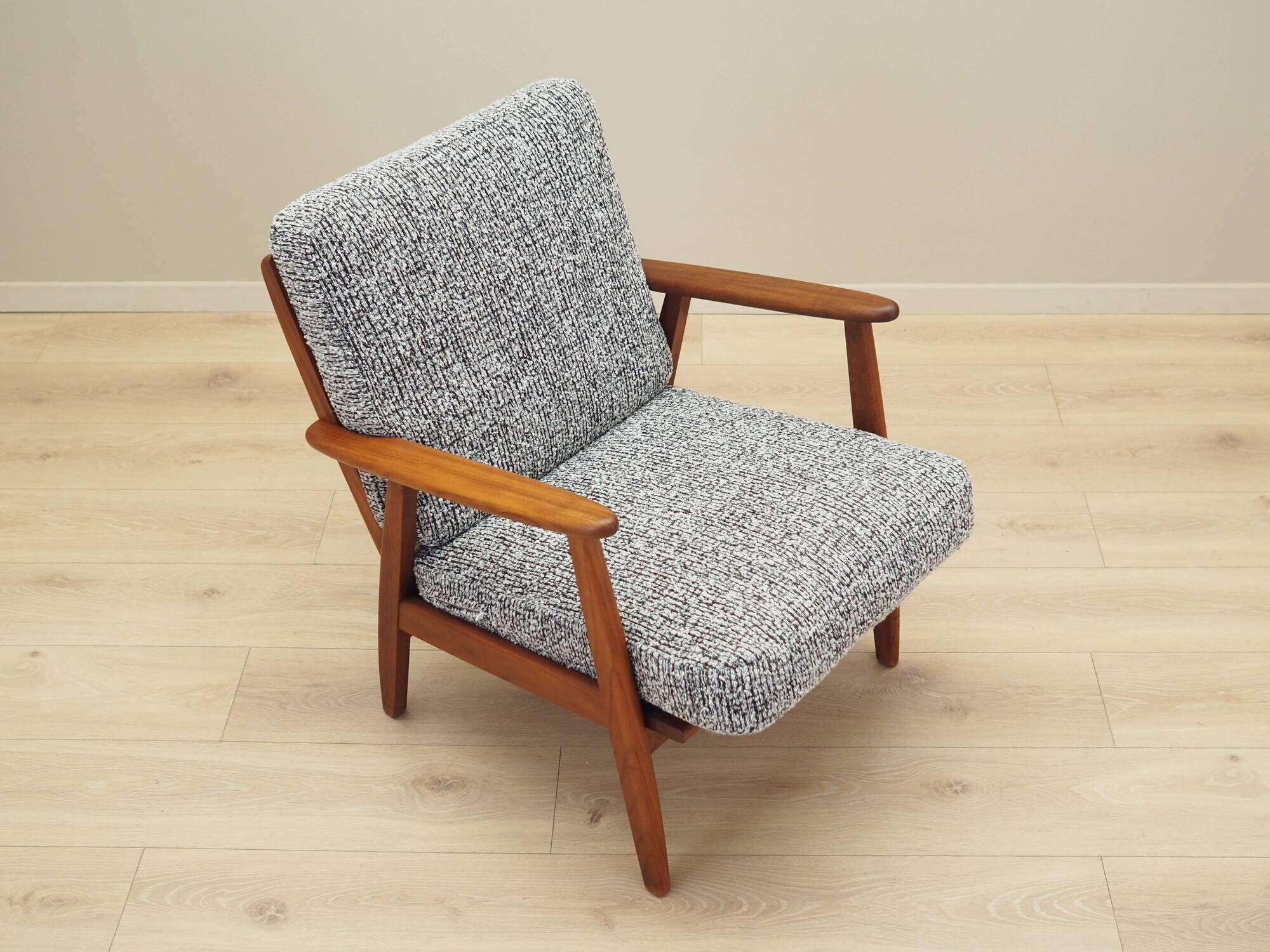 Danish armchair in wood and fabric, 1970s