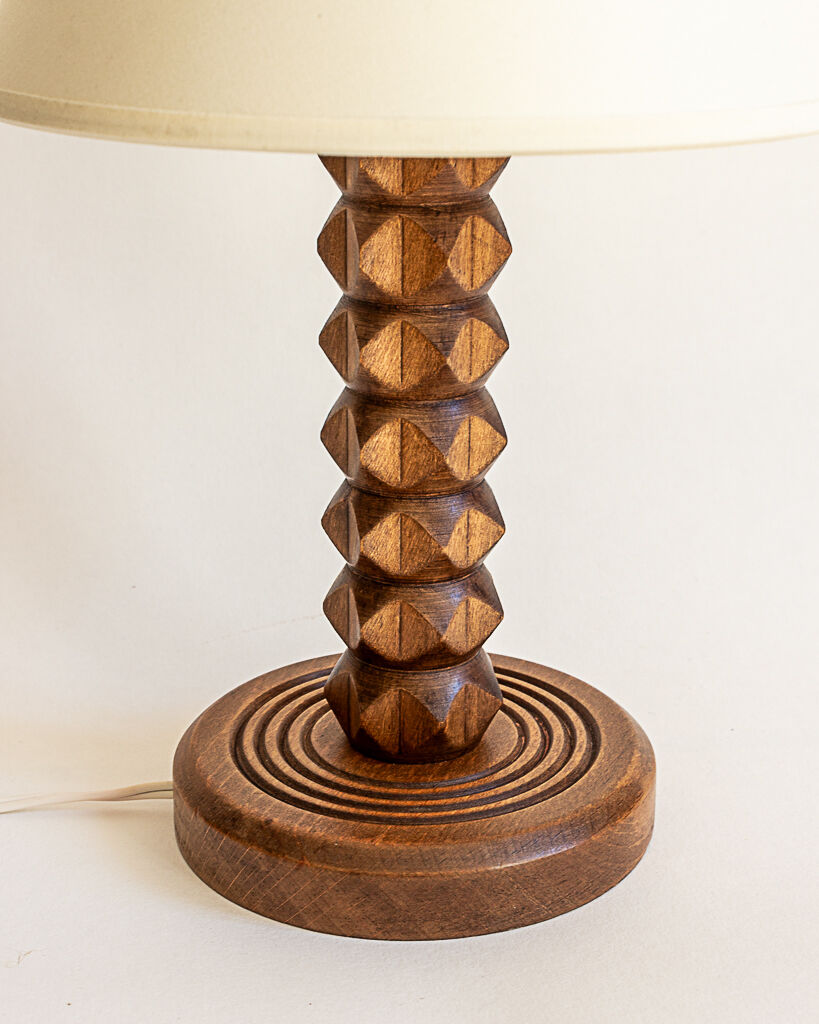 Lamp base in oak or walnut wood, 60s