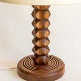 Lamp base in oak or walnut wood, 60s