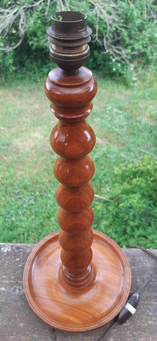 Vintage turned wood lamp FREE DELIVERY