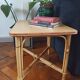 Table d'appoint vintage en rotin et bambou