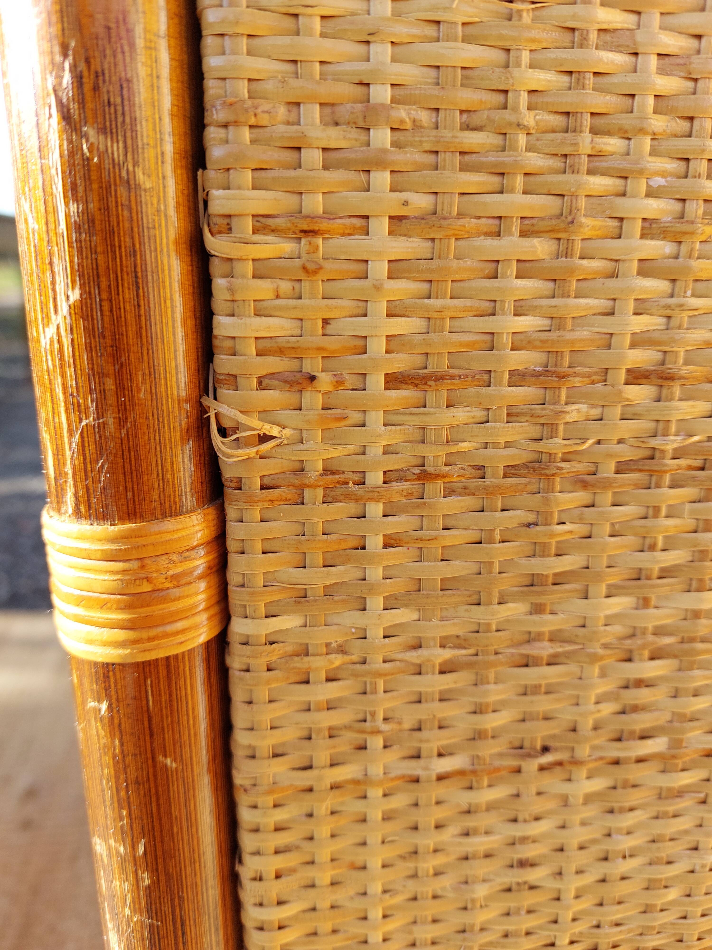 Wicker chest of drawers, canning and bamboo wood