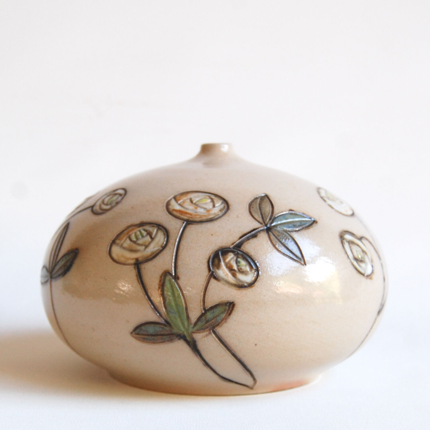 Vintage stoneware soliflore vase by Losson - Belgium