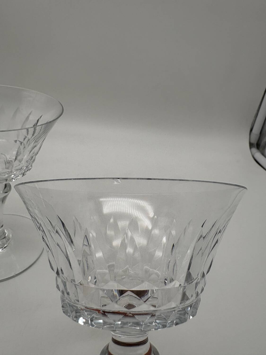 10 crystal champagne glasses, Baccarat, Picadilly model, France