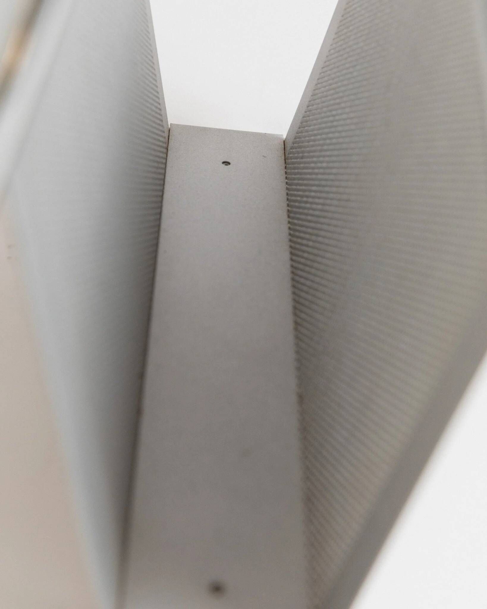 Vintage argent chrome-plated metal magazine rack by Mascagni – perforated, space-age design, Italy 1970s