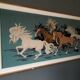 Vintage wall tapestry depicting horses