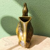 Duck pitcher in slip, khaki green