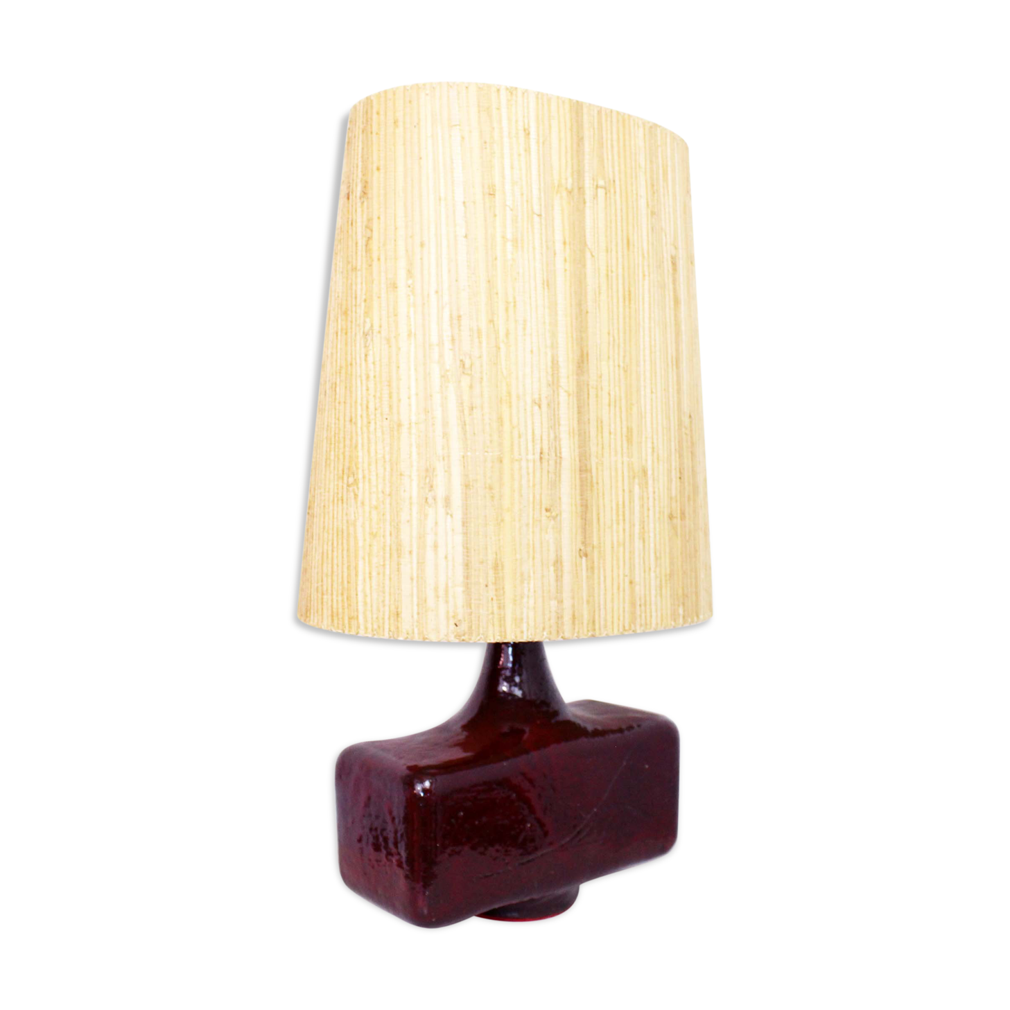 Beautiful ceramic table lamp and 60s straw