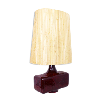 Beautiful ceramic table lamp and 60s straw