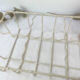 6 colorful juice glasses in their vintage basket