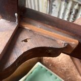 4 mahogany chairs with green velvet