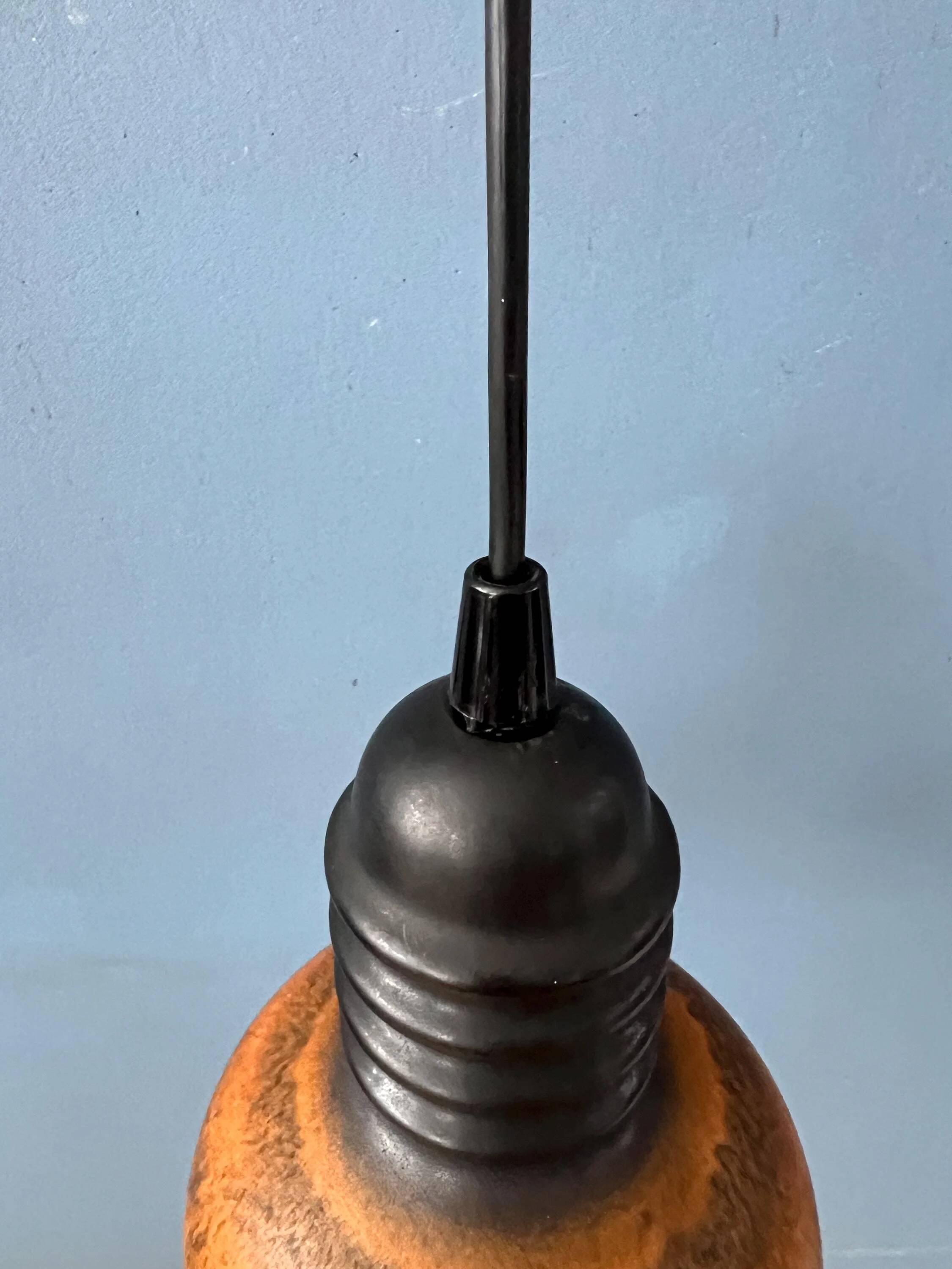 Brown ceramic pendant light Mid-Century, West Germany