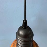 Brown ceramic pendant light Mid-Century, West Germany