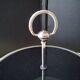 Cheese tray on shower stand in stainless steel and black tinted glass