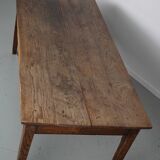 Table de salle à manger de ferme rustique française du 19ème siècle en chêne antique