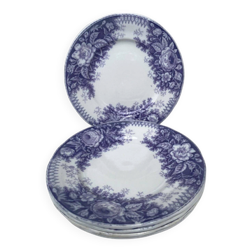 Dessert plates Sarreguemines model Jardinière 19th century