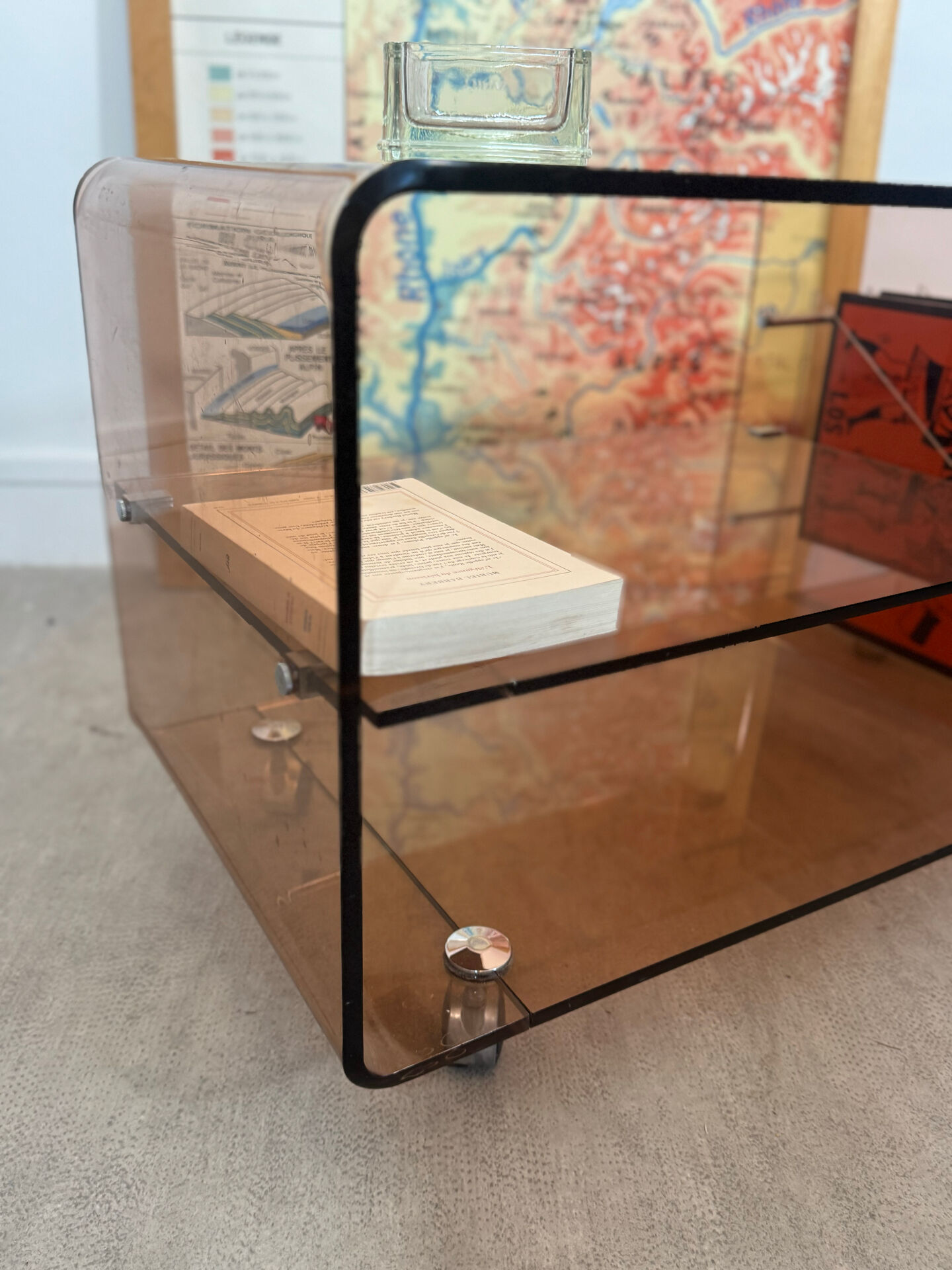 Hi-fi furniture in Plexiglas by Michel Dumas for Roche Bobois.