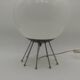 Large opaline globe aluminum metal lamp