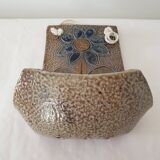 Stoneware ceramic wall soap dish by Jean Claude Monange