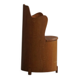 Modern Scandinavian style, Stump chair / "Kubstol" in pine, mid-20th century, 1950s.