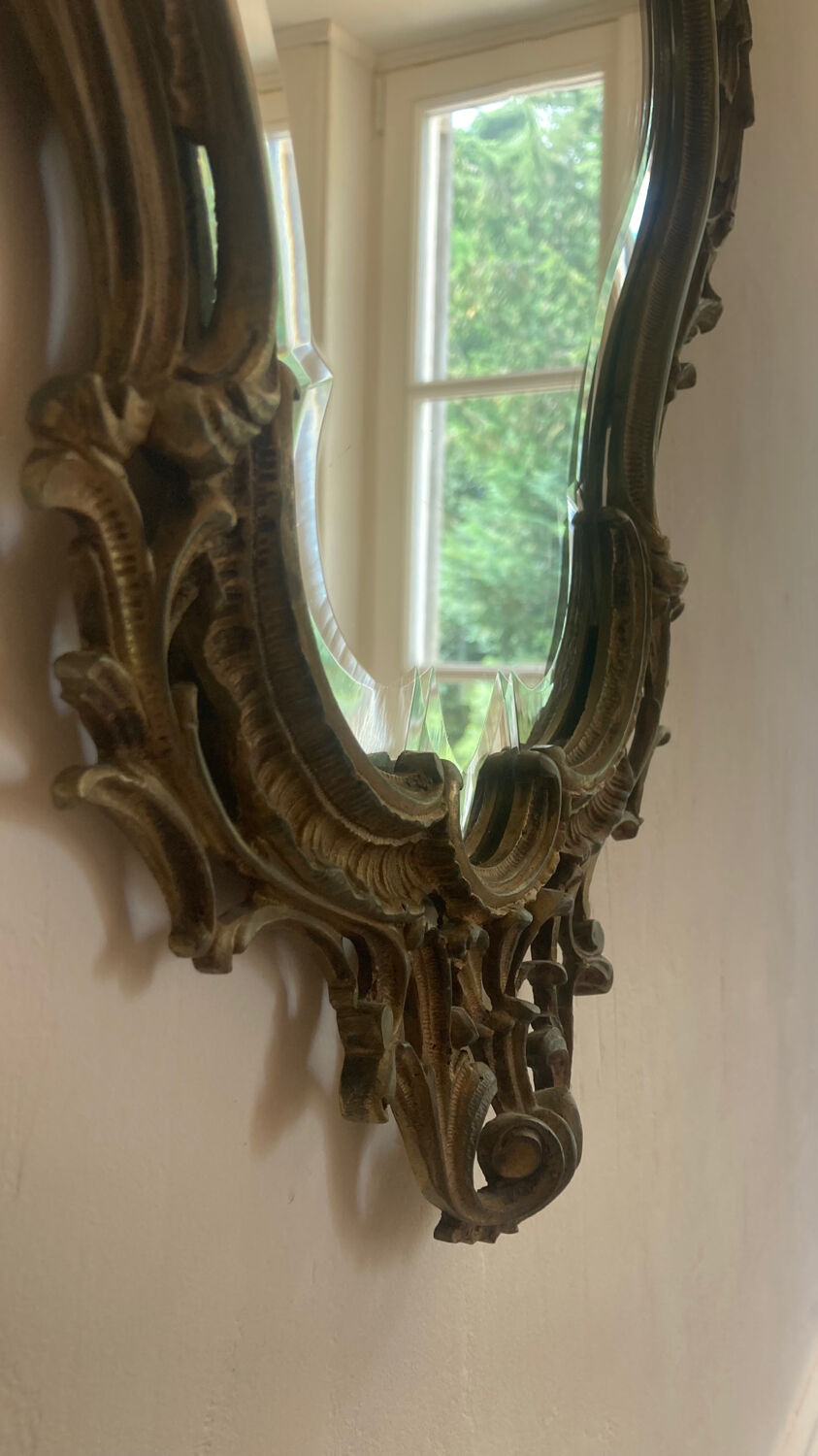 Gilded bronze mirror