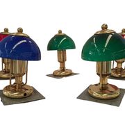 Set di 5 Lampade Vintage stile Nautico – Ottone e Vetro Colorato – 23cm