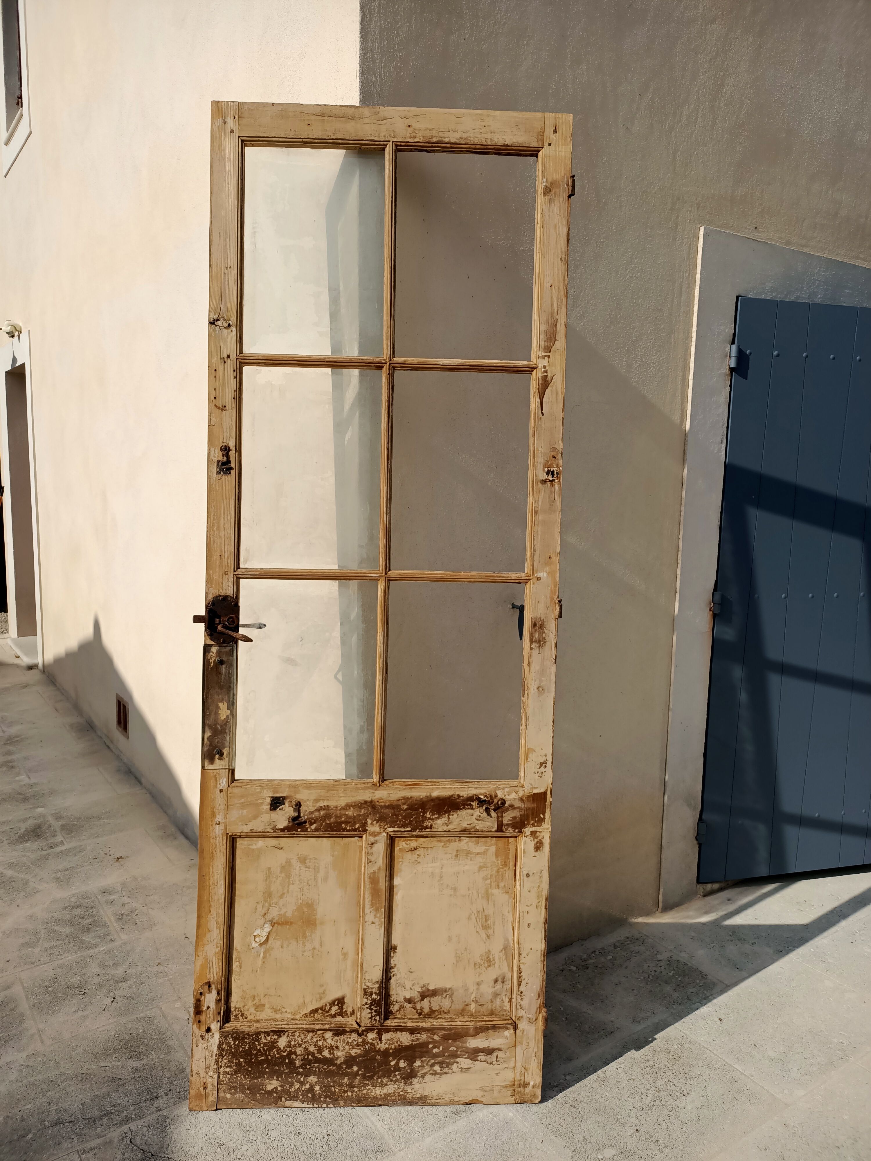 Porte ancienne 6 carreaux 86x243