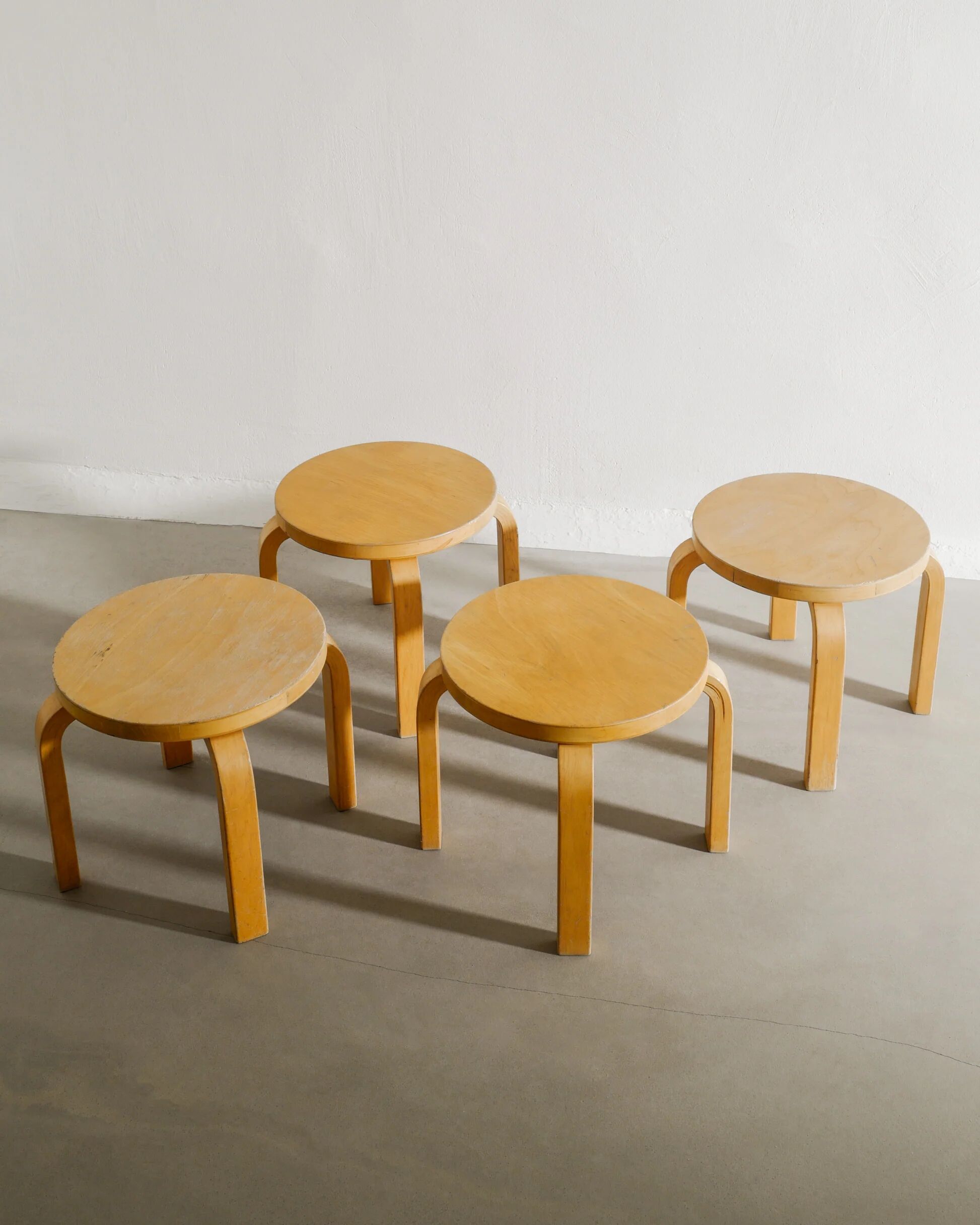 Vintage Finnish Children Stools by Alvar Aalto Produced by Artek, 1980s