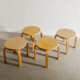 Vintage Finnish Children Stools by Alvar Aalto Produced by Artek, 1980s