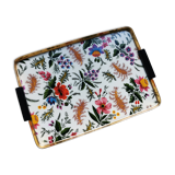Vintage gold metal flowers tray