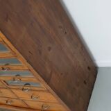 Large vintage German oak haberdashery shop cabinet, 1940s