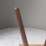 Sellette tripode en bois et laiton