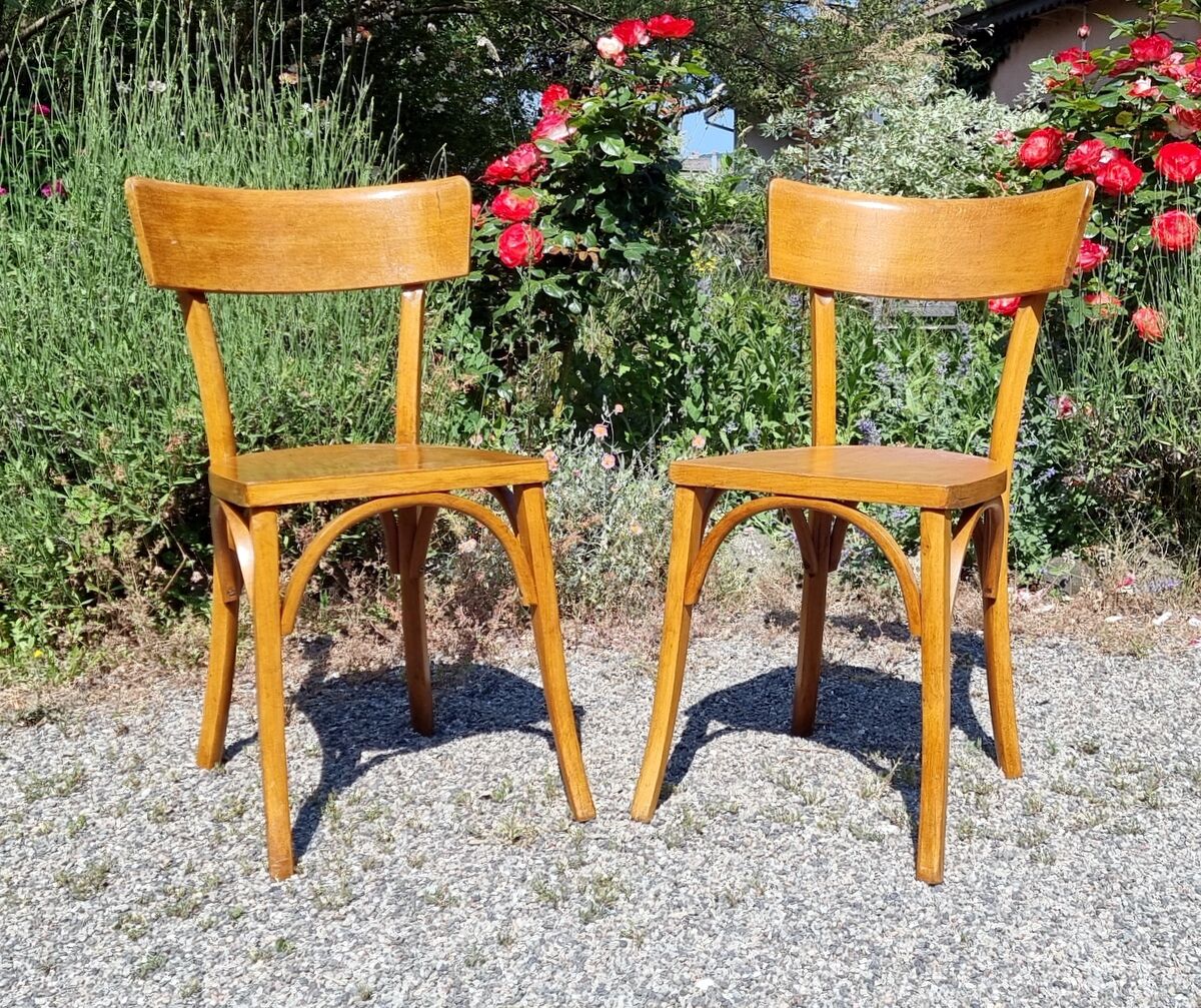 Paire de chaises bistrot années 60