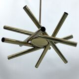 Mid-Century Modern 12 lights Brass chandelier by Stilnovo. Italy 1960s