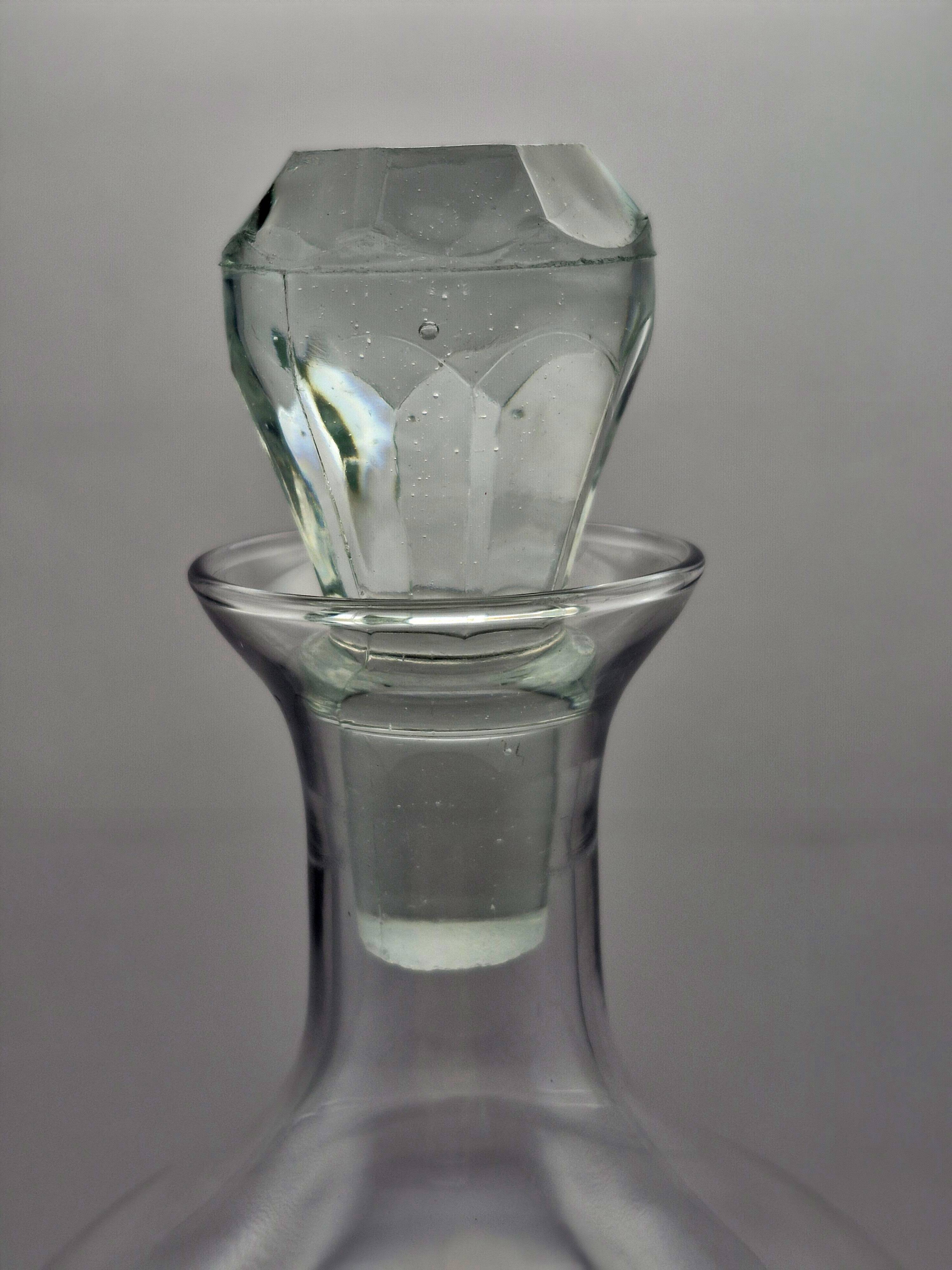 Crystal wine carafe from Fains – Original label, Original stopper