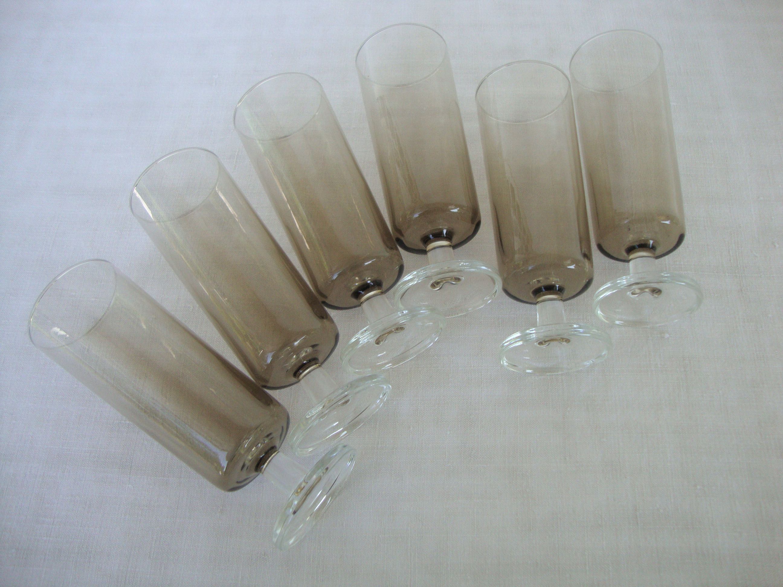 Set of 6 vintage champagne flutes