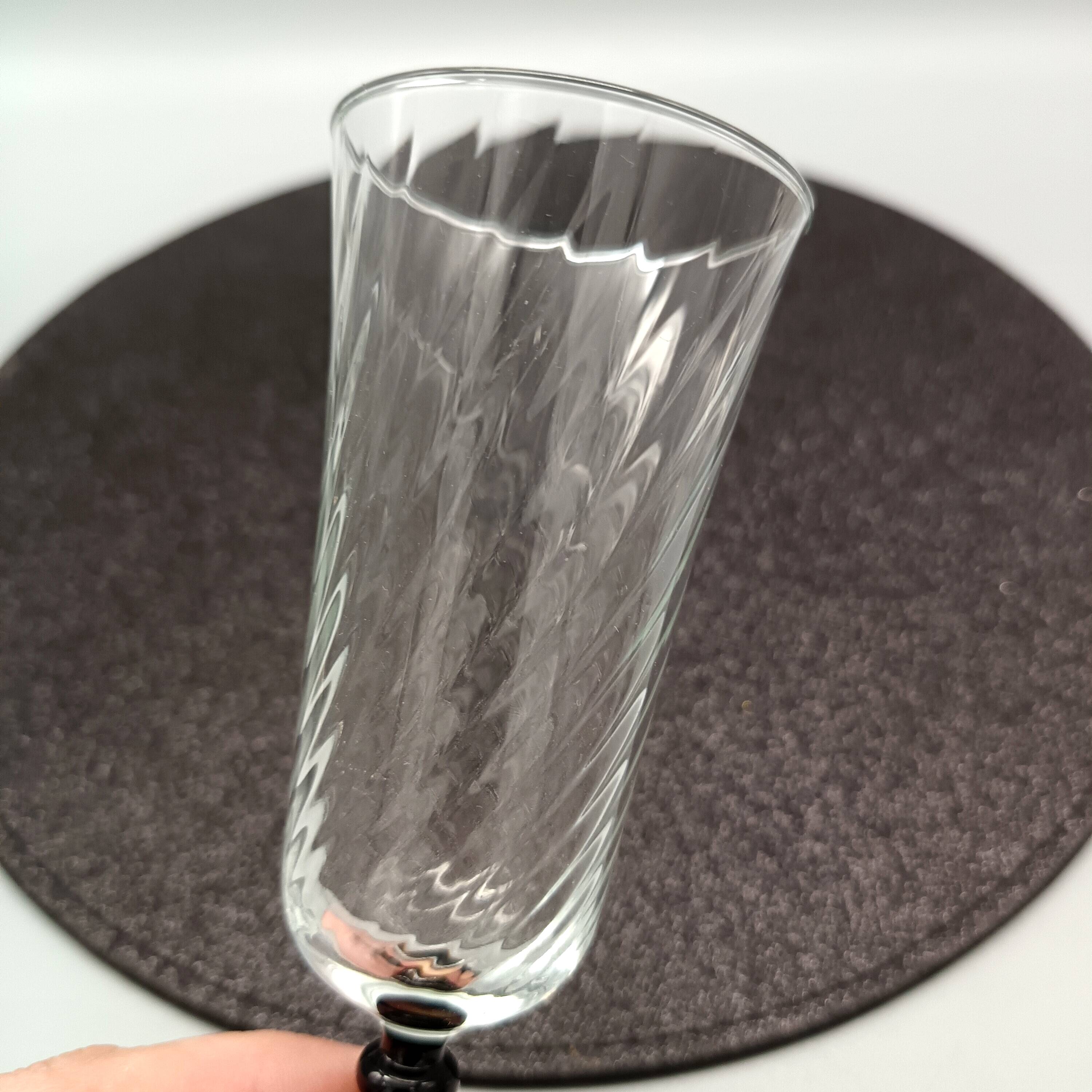 7 vintage black foot flutes onyx model from luminarc france