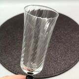 7 vintage black foot flutes onyx model from luminarc france