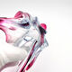 Large organic Murano sommerso bowl - Aquamarine blue and pink