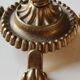 Ancient Menorah of Jerusalem/Jewish Candlestick with 7 tripod branches. Star David. In gilded bronze